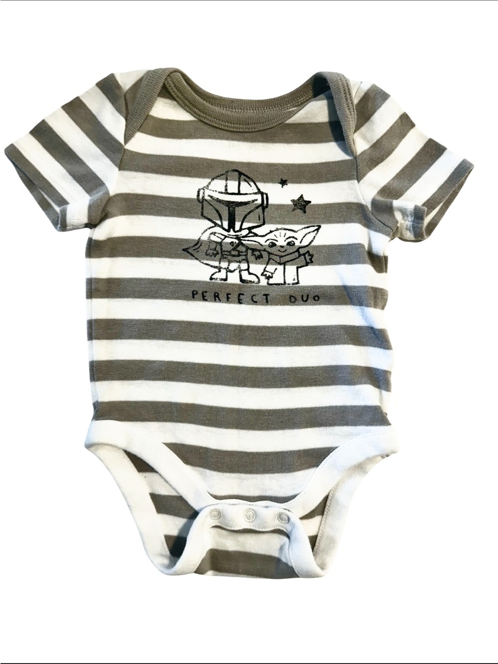 GAP Grey & White Striped 'Perfect Duo' Baby One-Piece